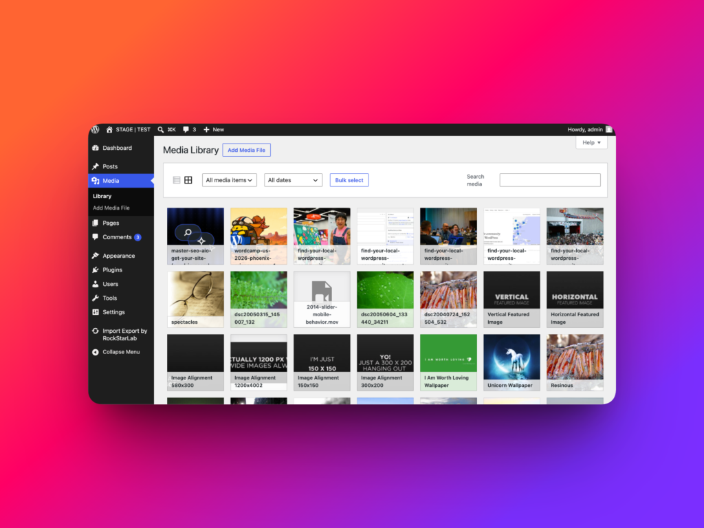 Images imported from URL into WordPress Media Library