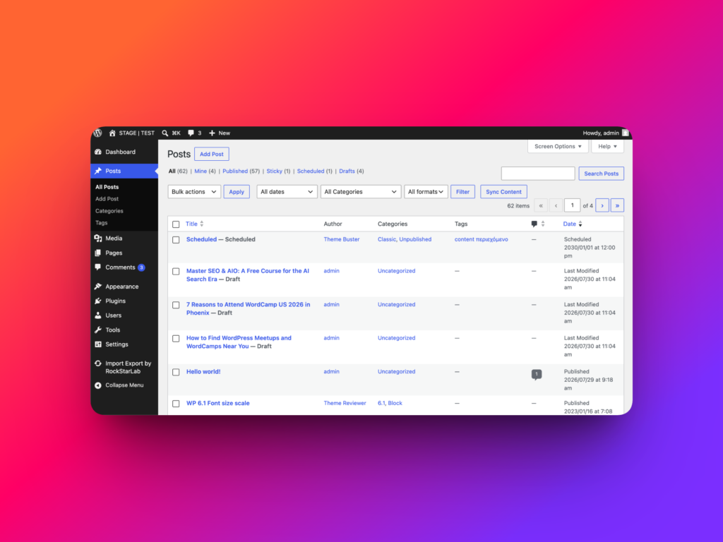 Imported draft post created from external URL in WordPress