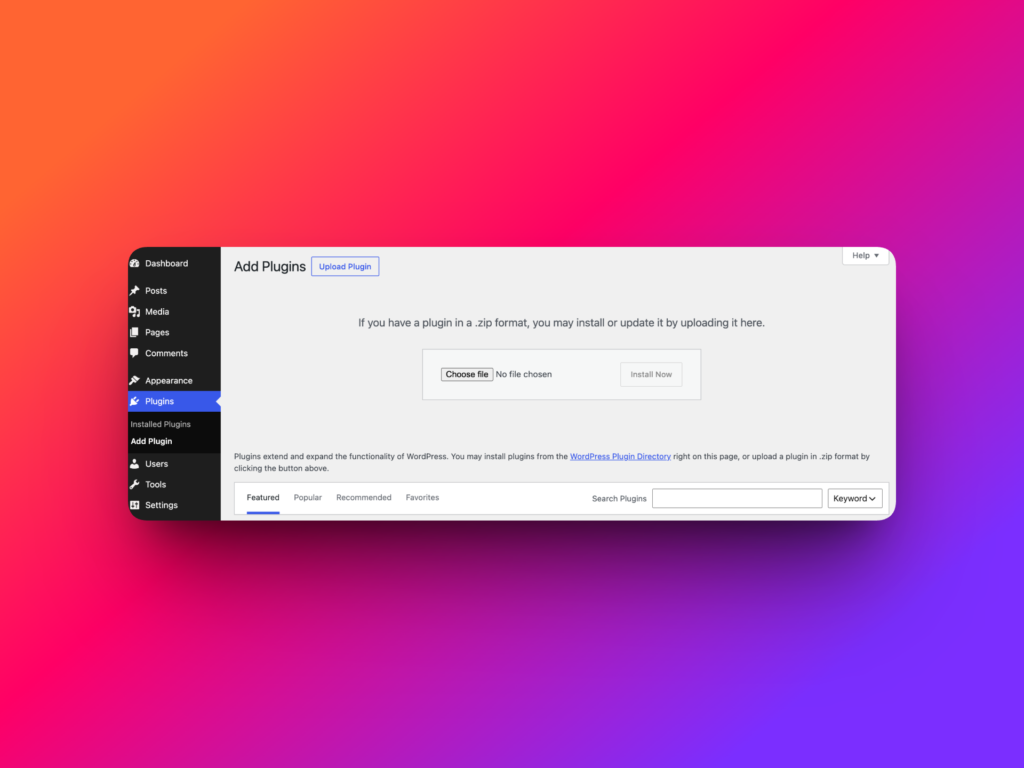 Upload PRO Addon ZIP file in WordPress Add Plugins screen