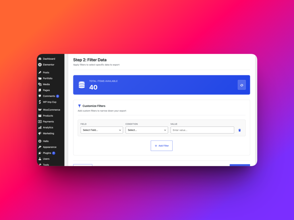 Filter WordPress export data in WP Import Export by RockStarLab