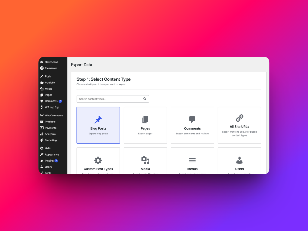 Beginner-friendly WordPress import interface