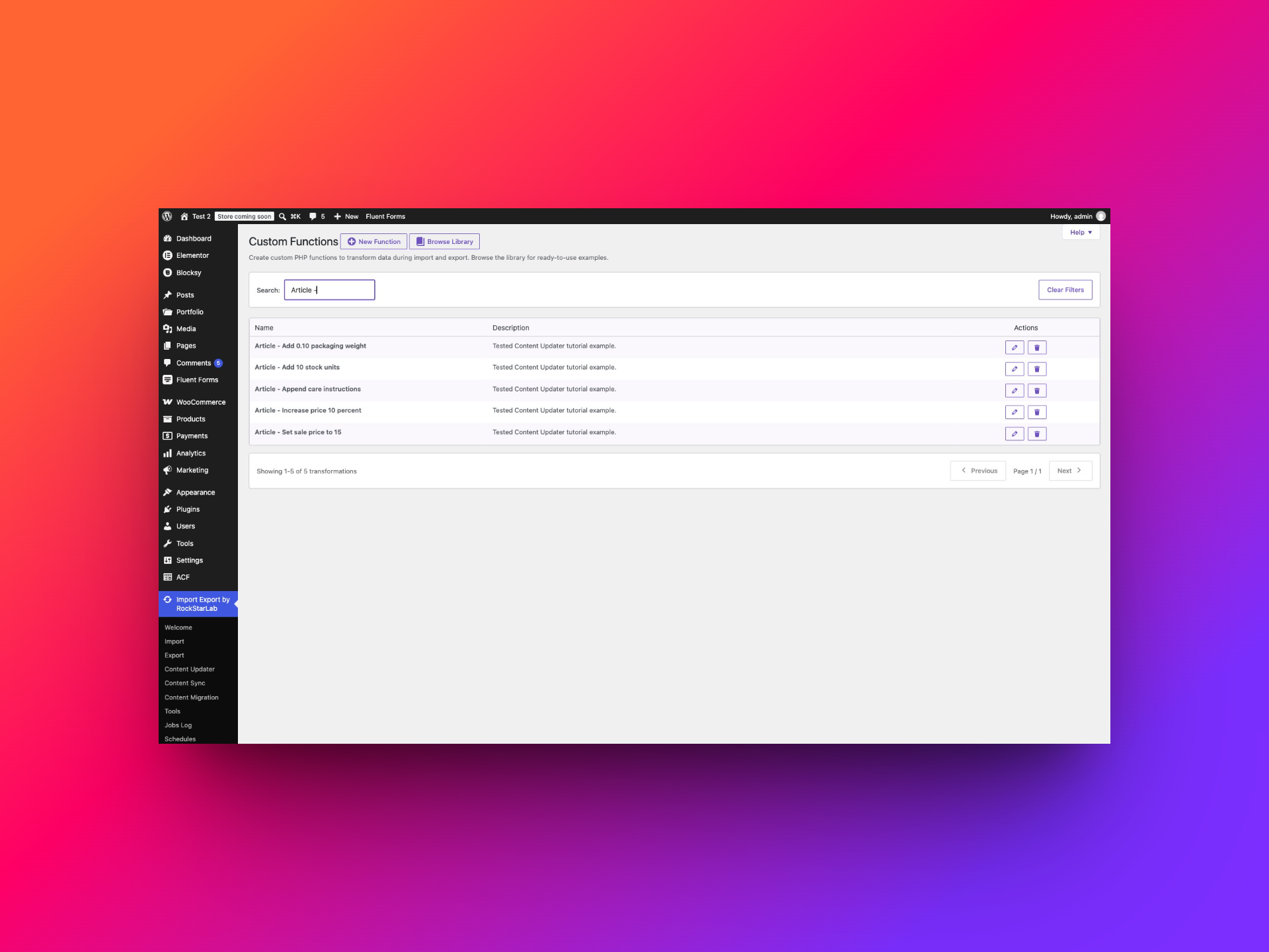 Five custom Functions for WooCommerce bulk product updates
